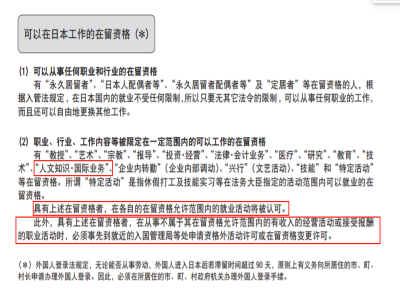 日本工作簽證可以自由打工嗎？